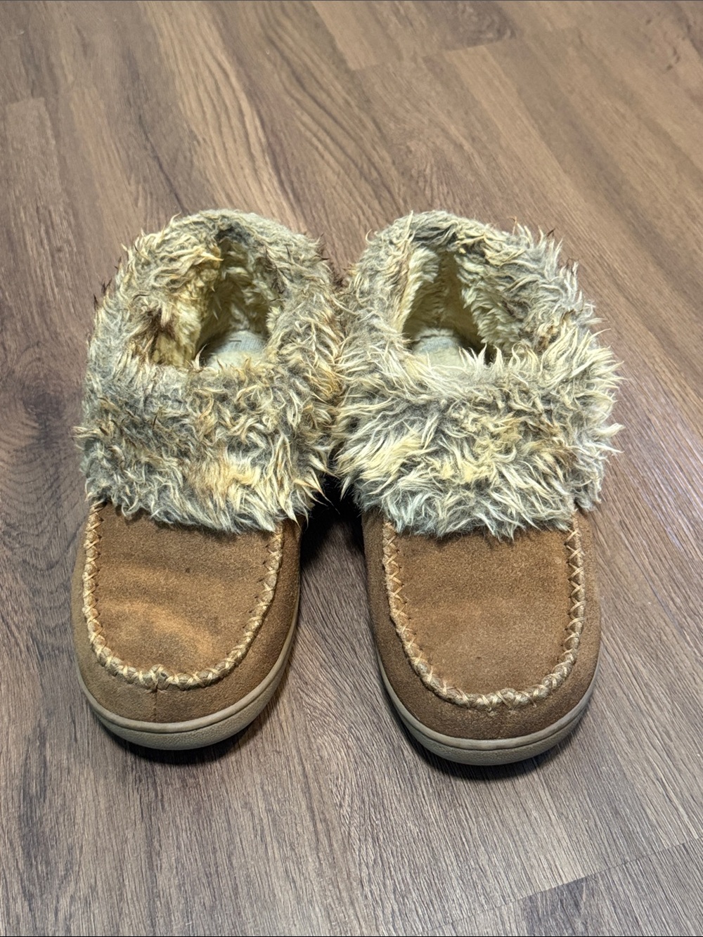 Zealand Sonia suede outer rubber bottom faux fur lined cozy slipper